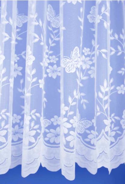 Laura Butterfly White Net Curtains lge