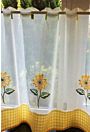 Sunflowers white and yellow curtains - cafe